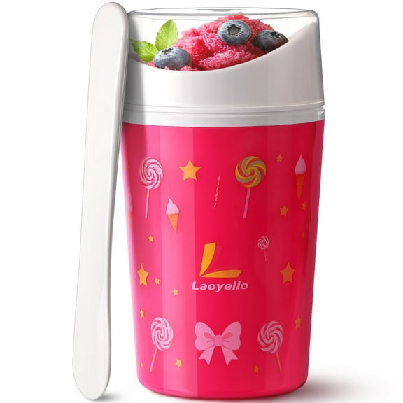 Livhil Slushy Cup, Quick Frozen Slushie Cup Maker, Magic Squeeze Cup Turn Any Drink into Slushy, DIY Smoothie Cup (Pink)