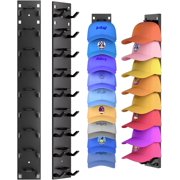 Livhil 2 Pack Hat Rack for Baseball Caps, Hat Organizer Display Holder Hold Up to 18 Hats, Black