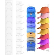Livhil 2 Pack Hat Rack for Baseball Caps, Hat Organizer Display Holder Hold Up to 18 Hats, White