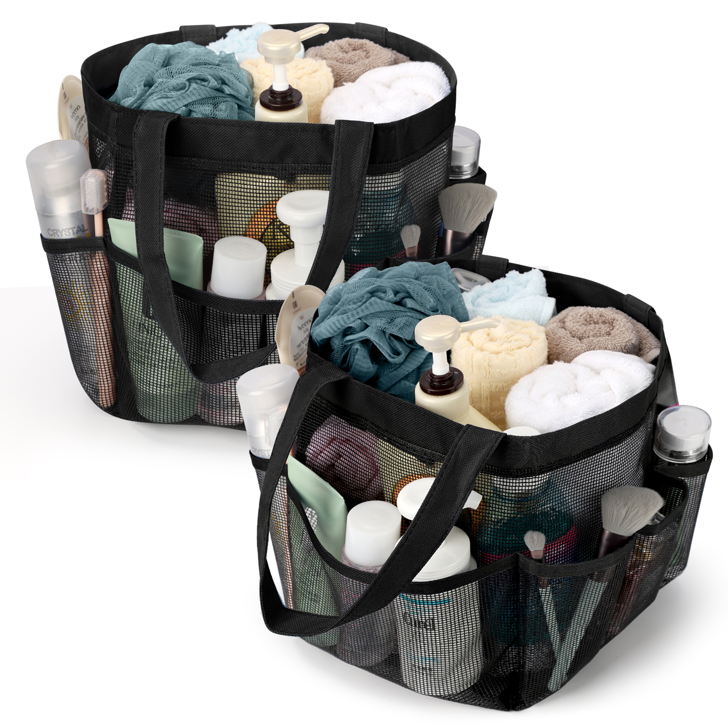 Livhil Mesh Shower Caddy Basket for College Dorm Room Essentials with 8 Storage Pockets, Hanging ...