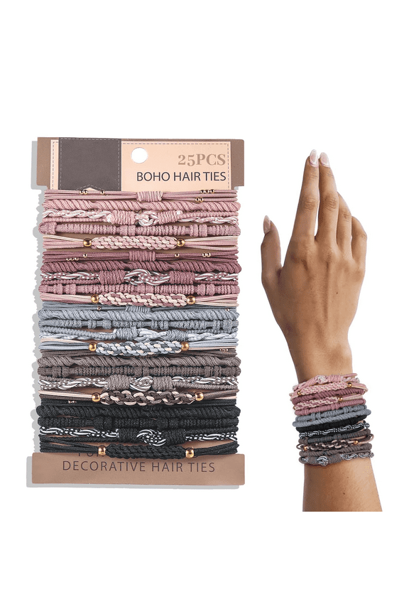25pcs Hair Ties for Thick Hair, Ponytail Holders, Elastic Hair Rubber Bands, Scrunchies for Hair, Hair Accessories