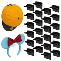 Livhil Adhesive Hat Rack Wall Organizer - Plastic, No Drilling - 24 Pack, Black