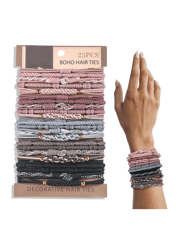 25pcs Hair Ties for Thick Hair, Ponytail Holders, Elastic Hair Rubber Bands, Scrunchies for Hair, Hair Accessories