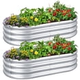 thumbnail image 1 of Livhil 2pcs Galvanized Raised Garden Bed, 4ft (L) x2ft (W) x1ft (H) Outdoor Garden Planters, Galvanized Raised Planters Silver,Not Wood, 1 of 8