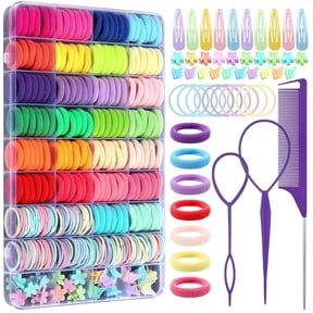Livhil Elastic Hair Ties, 31 Colors Hair Accessories for Girls, Rubber Bands for Hair, Small Hair Ties, 393pcs Baby Hair Ties