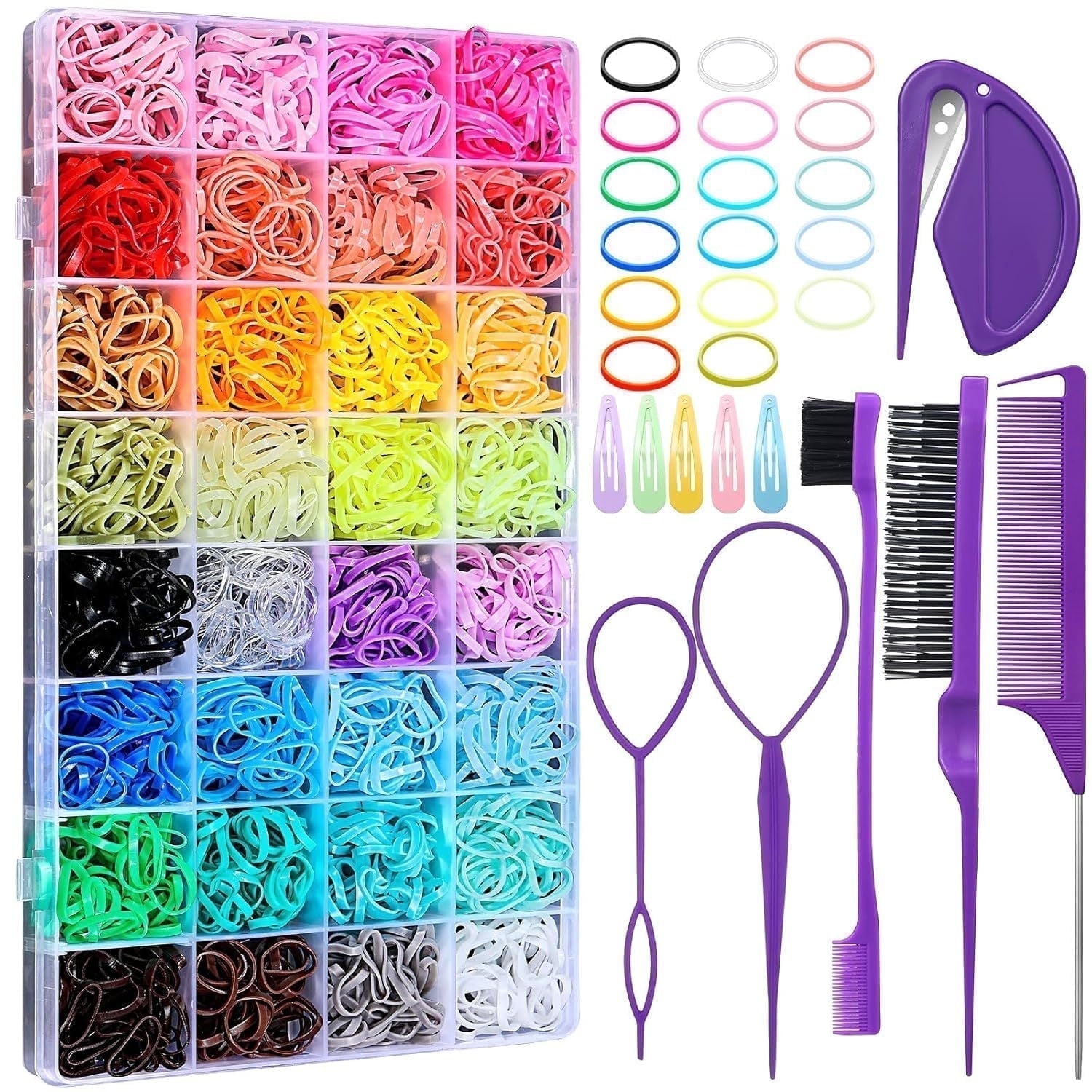 Walmart savings: Walmart Black Friday Deals 2025 - livhil 32 Colors Hair Rubber Bands with Styling Tools and Clips 2000 Pcs Elastic Small Hair Ties