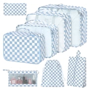 Livhil 8Pcs Packing Cubes for Luggage, Packing Cubes for Travel Luggage Packing Organizers ( Blue Plaid )