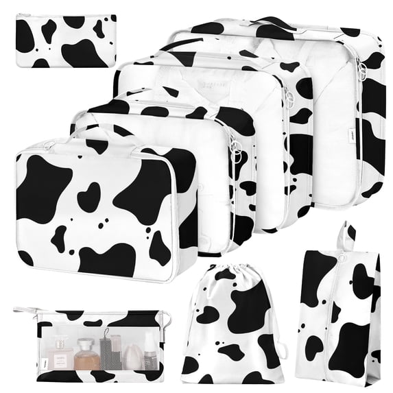 Livhil 8Pcs Packing Cubes for Luggage Packing Organizers Packing Cubes for Travel (Cow)