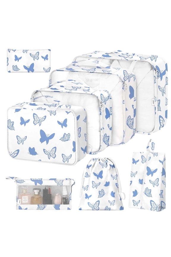 8Pcs Packing Cubes for Luggage , Packing Cubes for Travel Luggage Packing Organizers for Suitcase Set (Butterflies)