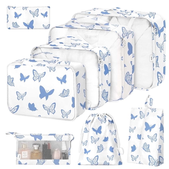 Livhil 8Pcs Packing Cubes for Luggage , Packing Cubes for Travel Luggage Packing Organizers for Suitcase Set (Butterflies)