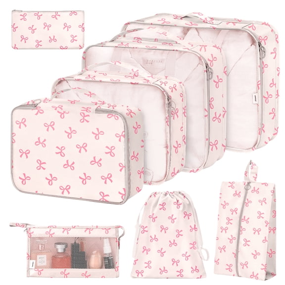 Livhil 8Pcs Packing Cubes for Luggage, Packing Cubes for Travel Luggage Packing Organizers (Bow)
