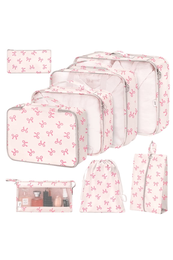 8Pcs Packing Cubes for Luggage, Packing Cubes for Travel Luggage Packing Organizers (Bow)