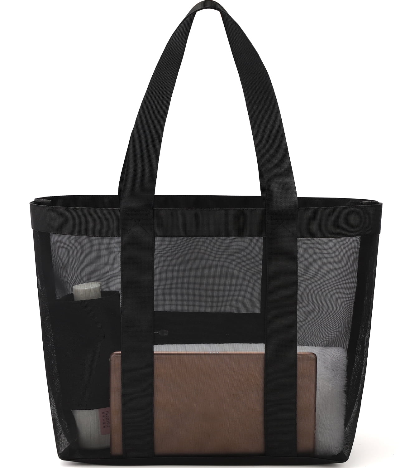 Livhil Extra Large Black Summer Waterproof Beach Bag Lightweight Foldable Tote with Zipper Pocket for Women Walmart