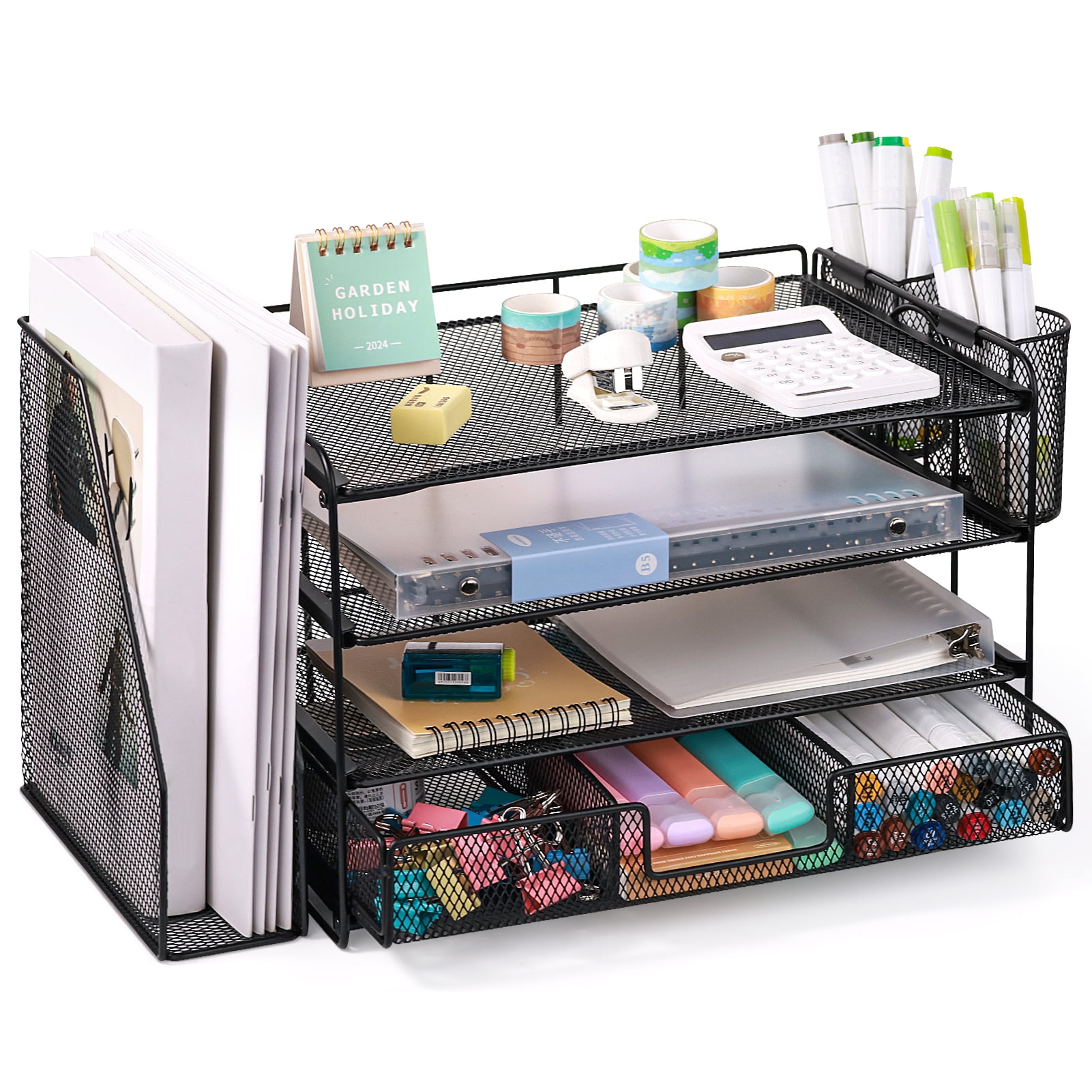 Livhil Office Accessories Organizer: 4-Tier Metal 