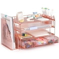 thumbnail image 1 of Livhil Desktop Organizer 4-Tier Desk Organizers Sets and Storage, File Organizers for Desk Drawer Organizer, Paper Organizer for Desk (Rose Gold), 1 of 8