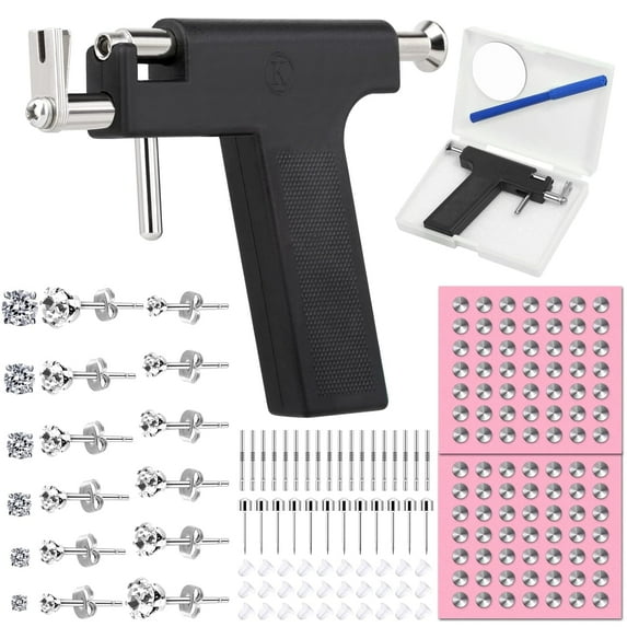 Livhil Ear Piercing Kit Reusable Piercing Gun Kit Complete Piercing Tool Kit for Home & Salon Use