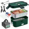 thumbnail image 1 of Livhil Electric Lunch Box Food Heater, Portable Food Warmer, Hot Lunch Warmer Heated Lunch Box for Adults, 60W 1.8L 12V-24V 110V Stainless Steel Container Portable Food Heater (Green+Army Green), 1 of 7
