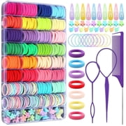 Livhil Elastic Hair Ties, 31 Colors Hair Accessories for Girls, Rubber Bands for Hair, Small Hair Ties, 393pcs Baby Hair Ties
