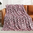 thumbnail image 1 of Livhil Flannel Fleece Throw Blanket, Lightweight Cozy Pink Leopard Blanket Adult, Cheetah Print Blanket Pink 50"X60", 1 of 7