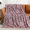 Livhil Flannel Fleece Throw Blanket, Lightweight Cozy Pink Leopard Blanket Adult, Cheetah Print