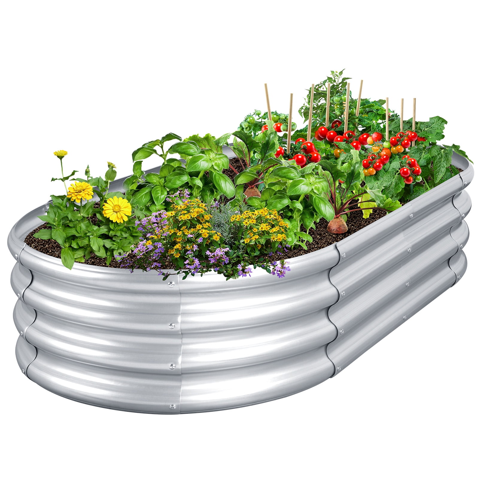 Livhil Galvanized Raised Garden Bed Clearance , Metal Outdoor Planting