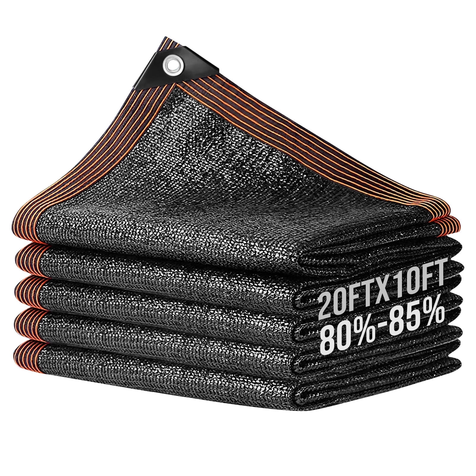 Livhil 80% Sun Shade Cloth, 10x20FT Mesh Tarp for Garden Patio, Black