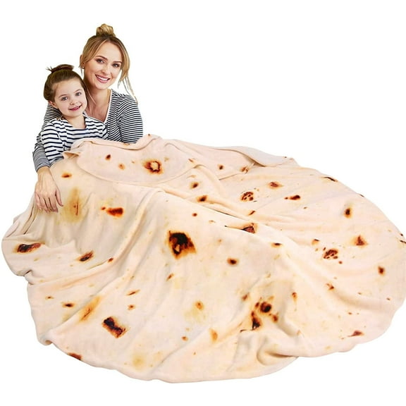 Livhil Giant Tortilla Blanket 71 inch Double Sided, Tortilla Blanket Adult Size Funny Blankets Food Blankets for Adult, Realistic Food Throw Blanket