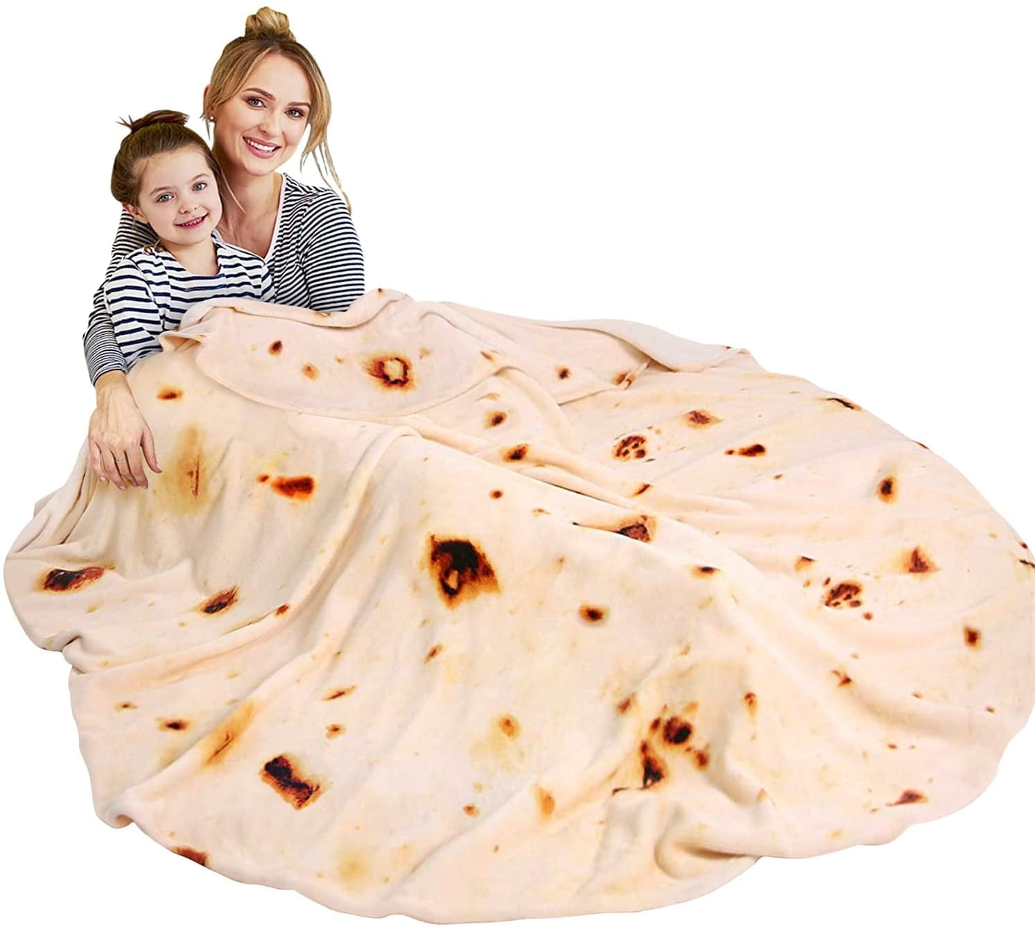 Livhil Giant Tortilla Blanket 71 inch Double Sided, Tortilla Blanket Adult Size Funny Blankets Food Blankets for Adult, Realistic Food Throw Blanket