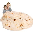 thumbnail image 1 of Livhil Giant Tortilla Blanket Double Sided, 63 Inch Tortilla Blanket Adult Size Funny Blankets Food Blankets for Adult, Realistic Food Throw Blanket, 1 of 7