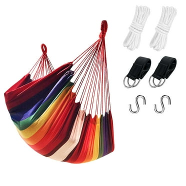 Livhil Hammock Chair Hammock Swing Chair Hanging Swing, Max 300 lbs Portable Hanging Hammock Chair with Pocket- Perfect (Colorful)