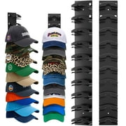 Livhil Hat Organizer for Baseball Caps 2Pack, Hat Rack for Wall with Strong Adhesive Hold up to 20 Hats, Hat Hanger Holder Display for Door Closet