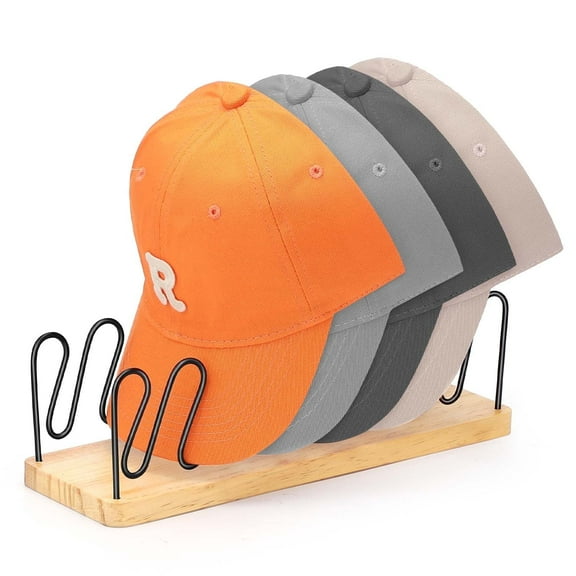 Livhil Hat Organizer for Baseball Caps, Premium Wood and Metal Design Tabletop Hat Stand for Baseball Caps, Hat Rack for Closet(1 Pack)