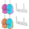 thumbnail image 1 of Livhil Hat Rack 2 Packs, Removable Long Row Hat Hooks for Wall, 2 Mounting Options Baseball Hat Organizer Holds 20 Hats (White), 1 of 8