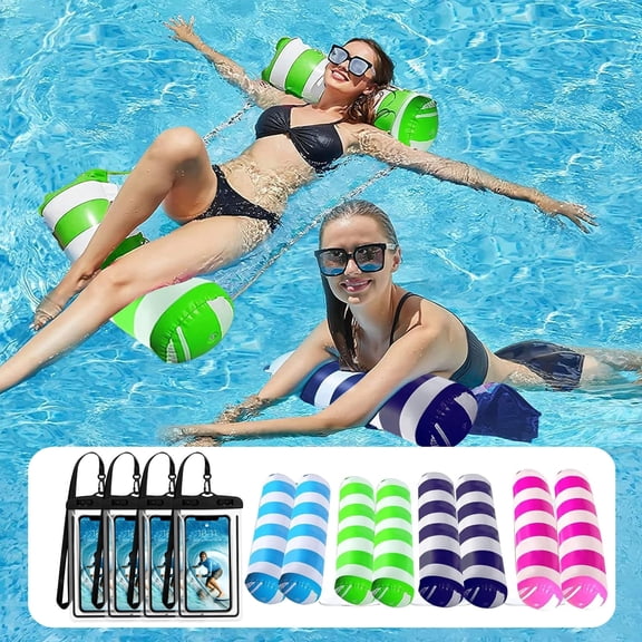 Livhil Inflatable Pool Floats for Adults 4 Pack Upgrate XL, 4-in-1 Multi-Purpose Water Hammock, Pool Rafts for Swimming Pool(4Pcs)