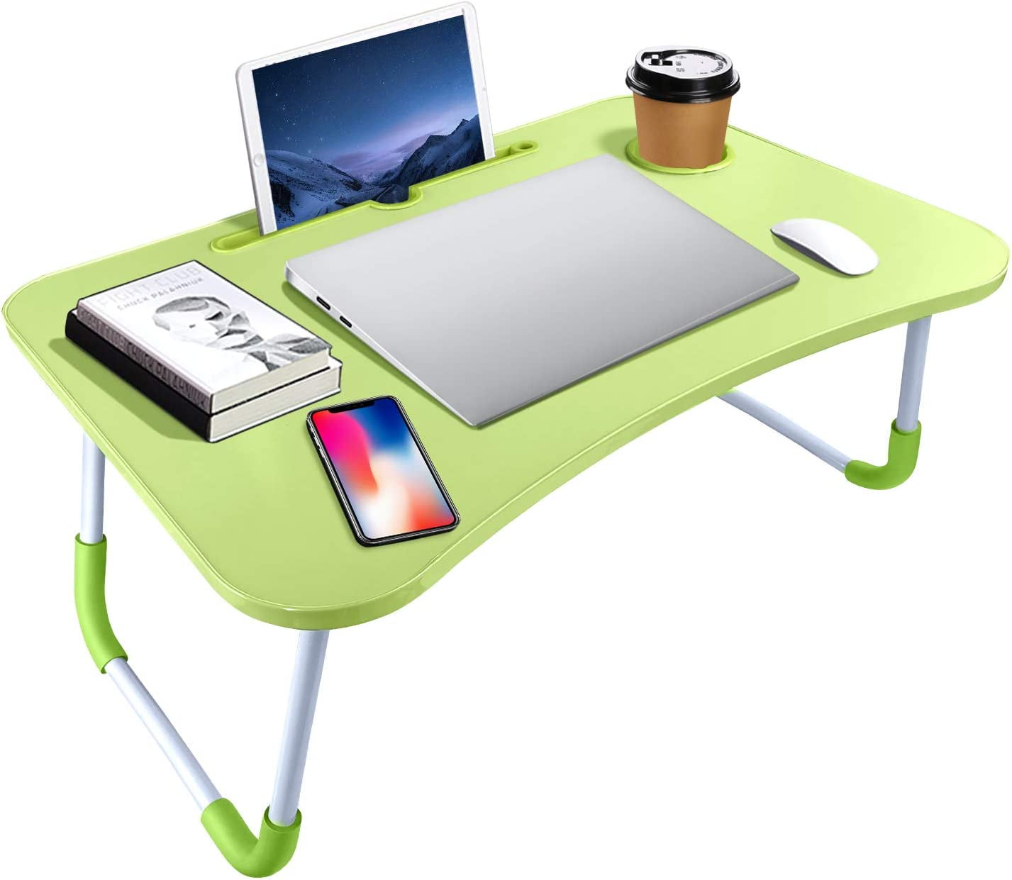 Livhil Lap Desk Laptop Stand for Bed Table, Fordable Lap Table with Cup