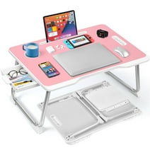 Livhil Large Lap Desk for Bed | Laptop Table, Portable Desk, Bed Laptop Desk, Bed Table for Laptop | Floor Table, Floor Desk for Adults (Pink) School Supplies