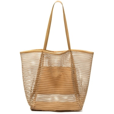Livhil Large Mesh Beach Bag Foldable Waterproof Sandproof Tote for Beach, Picnic
