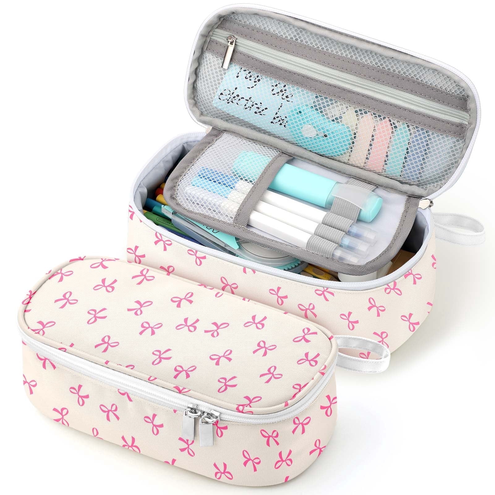 Livhil Large Pencil Pouch, Pencil Case for Girls Boys, Pencil Bag Pencil Boxes for Kids Elementary School Supplies, Bow