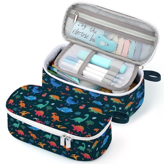 Livhil Large Pencil Pouch, Pencil Case for Girls Boys, Pencil Bag Pencil Boxes for Kids Elementary School Supplies, Dinosaurs