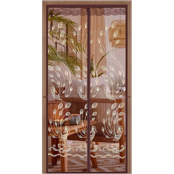 Livhil Magnetic Mesh Screen Door, Sliding Door Screen with Magnet Closure Mesh Curtain for Front Back Patio Balcony (38 in x 83 in)