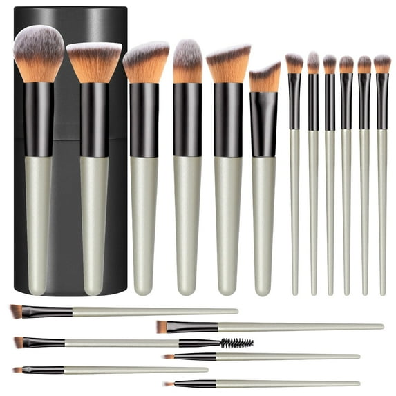 Livhil 18 Pcs Professional Makeup Brushes Set for Eye and Face, Premium Eye Makeup Brushes Soft Makeup Brushes(Champagne Gold)