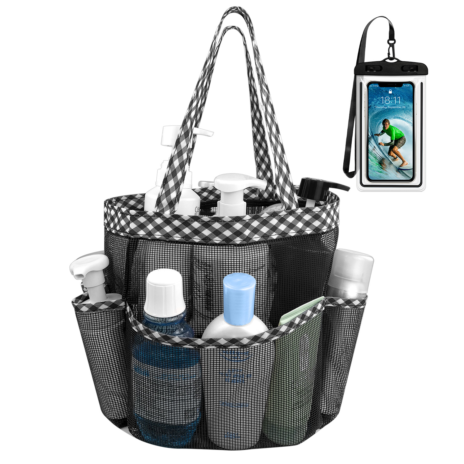 InterDesign Una Bathroom Shower Caddy, Mesh, White
