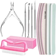 Livhil Nail Care Kit, Professional Manicure Set with Nail Files, Buffer Block, Cuticle Trimmer, Pusher & Nail Brushes, 10 Pcs Nail Tools for Women
