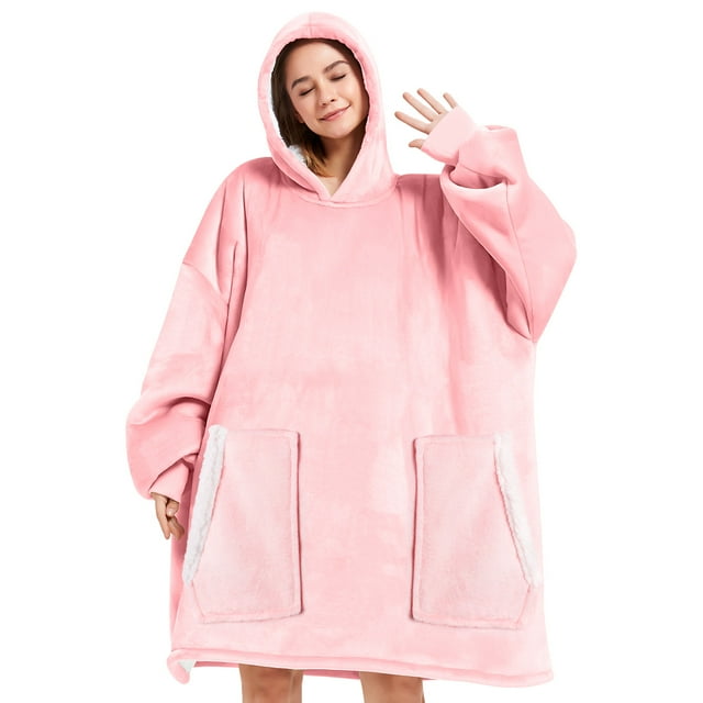 Livhil Oversized Microfiber & Sherpa Wearable Blanket, One Size Fits