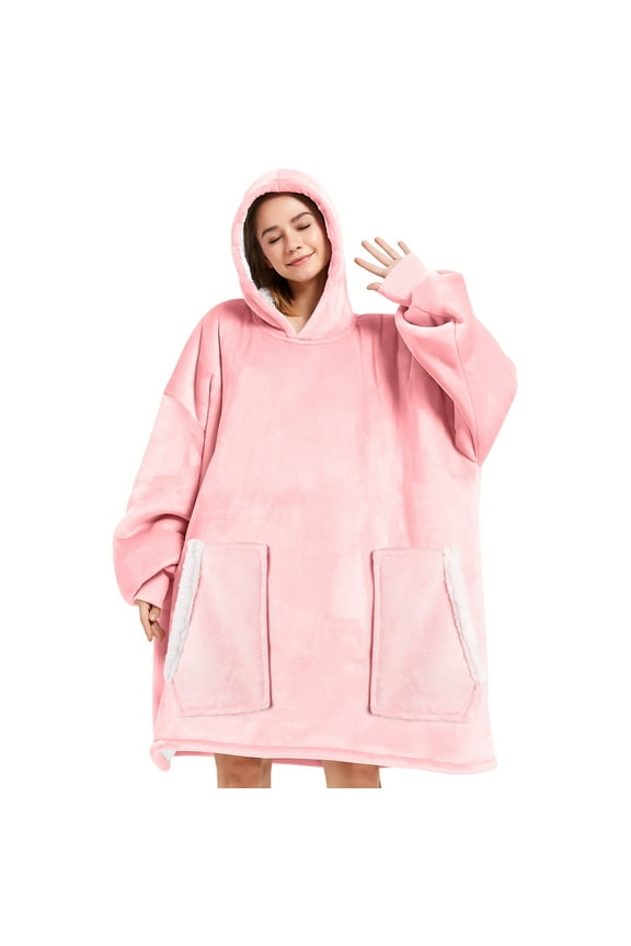 Oversized Microfiber & Sherpa Wearable Blanket, One Size Fits All Parent