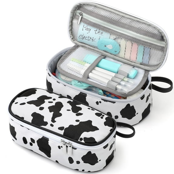 Livhil Large Pencil Pouch, Pencil Case for Girls Boys, Pencil Bag Pencil Boxes for Kids Elementary School Supplies, Cow