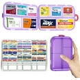 thumbnail image 1 of Livhil Daily Use Pill Organizer with Labels, Pill Box Easy to Open 10 Compartments, Portable Travel Pill Case (Purple), 1 of 8