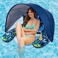 thumbnail image 1 of Livhil Pool Floats for Adults- XL Inflatable Pool Floats with Canopy, Pool Chair Lounge Float, 1 of 7