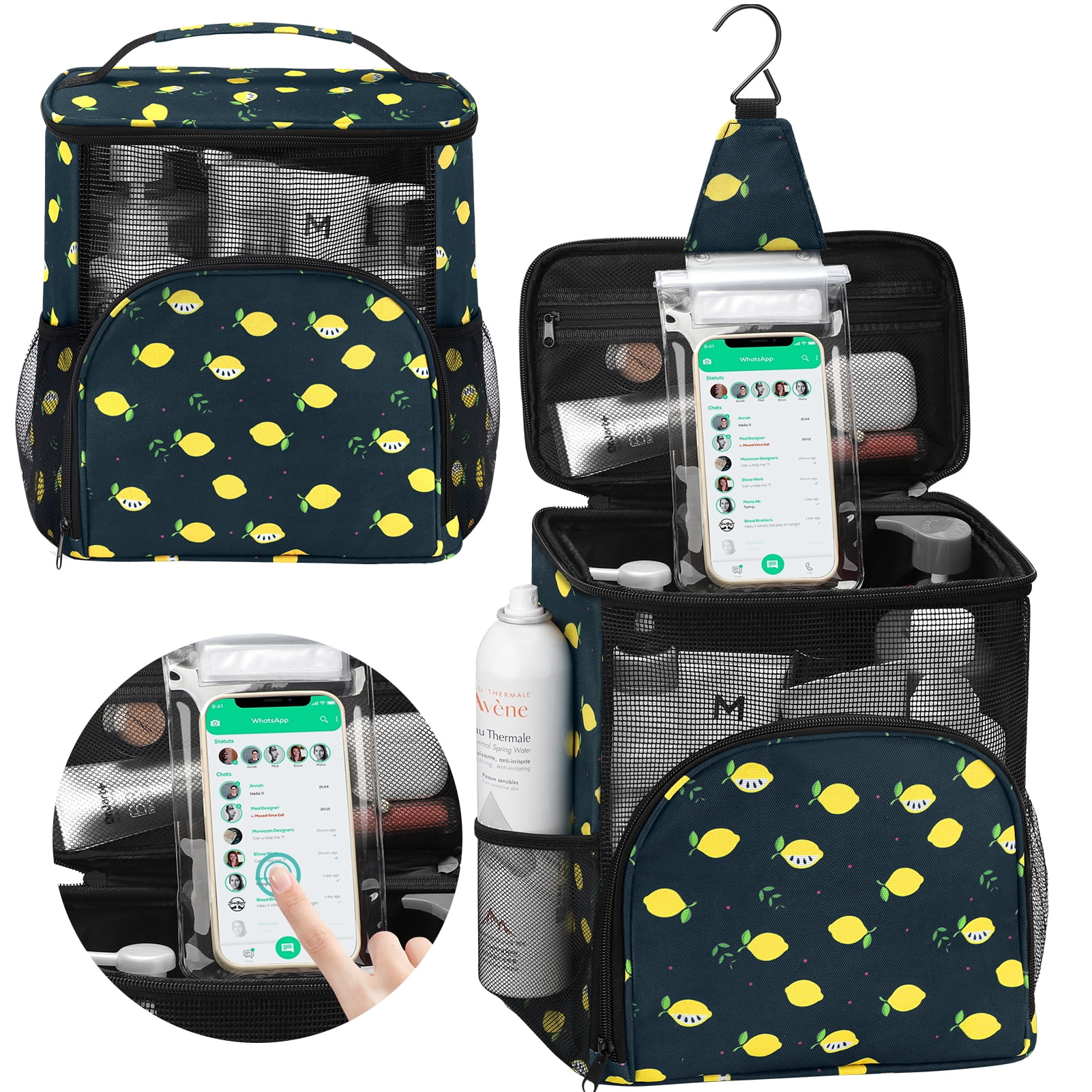 Livhil Portable Shower Caddy Dorm, Toiletry Bag for Women Men, Portable  Travel Hanging Toiletry Bag(Full Size Bottle Compatible) 