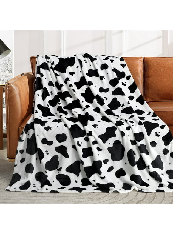Livhil Soft Cozy Cow Blanket, Animal Blanket (50"x60")- Cow Print Throw Blanket Flannel Fleece Throw Blanket for Couch Bed Sofa